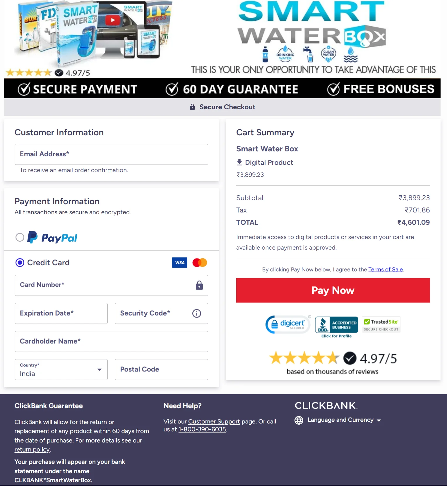 Smart Water Box   Checkout Page
